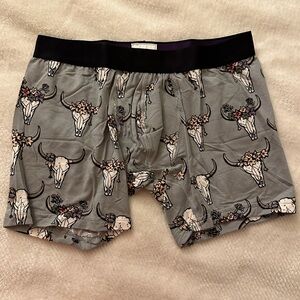 NEW MeUndies Men’s Boxer Brief, S, Gray Western Skull $26 MSRP